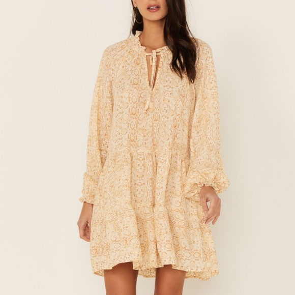 Show Me Your Mumu Birdie Long Sleeve animal snake print Mini Dress - Picture 4 of 15